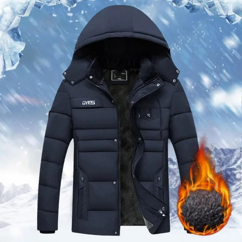 Mode för män: värmande vinterjacka med huva, perfekt för casual stil