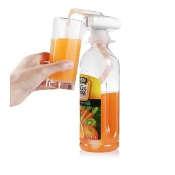 Vit automatisk dryckesdispenser som enkelt häller upp dryck utan spill, perfekt för köket.