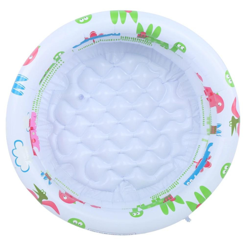 Babypool i vit färg, uppblåsbar och bärbar för småbarns sommarlek.