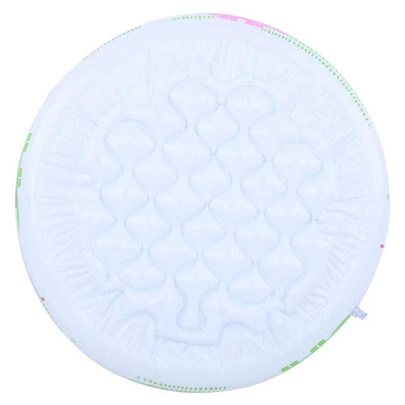 Uppblåsbar vit barnpool, hållbar PVC-design för sommarens utomhusaktiviteter.