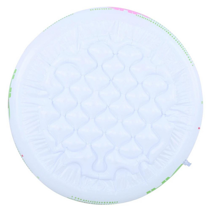 Uppblåsbar vit barnpool, hållbar PVC-design för sommarens utomhusaktiviteter.