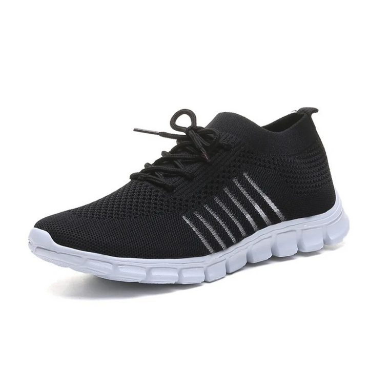 Vita damsneakers med mjuk komfortsula, perfekta för vardag och promenader.